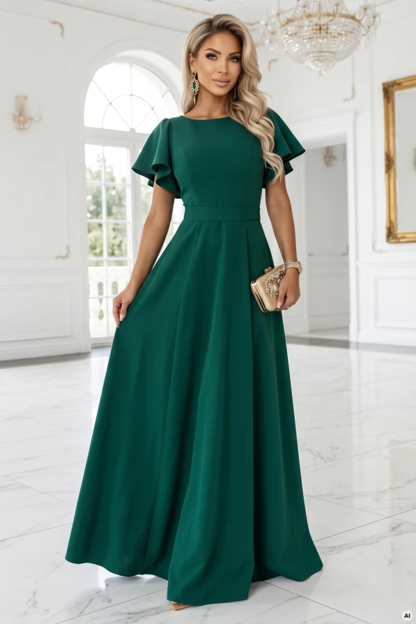 MIRELLA &ndash; roz&scaron;&iacute;ren&eacute; maxi &scaron;aty, tmavozelen&eacute;